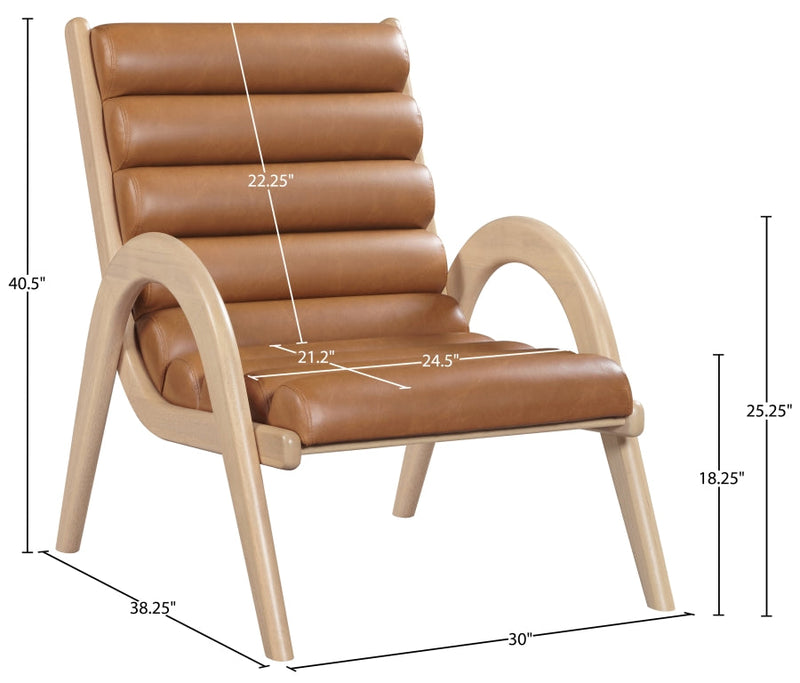 Randal Vegan Leather Upholstered Accent Chair in Cognac - 33056Cognac