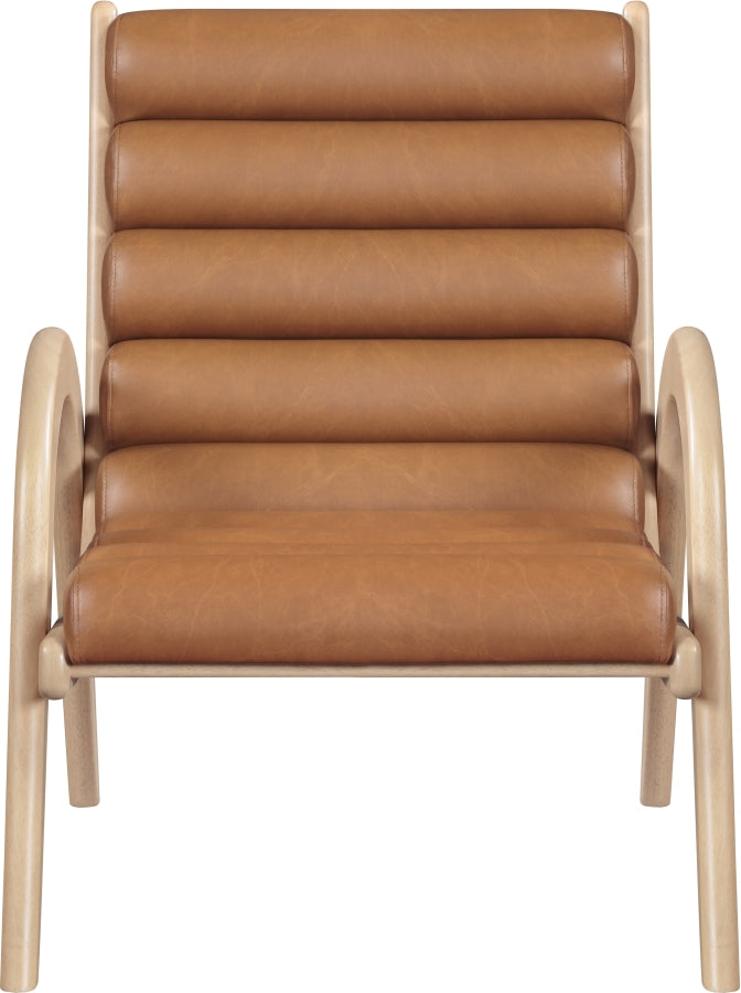 Randal Vegan Leather Upholstered Accent Chair in Cognac - 33056Cognac