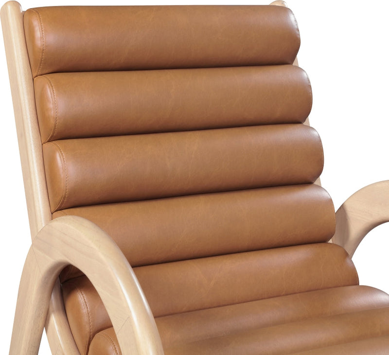 Randal Vegan Leather Upholstered Accent Chair in Cognac - 33056Cognac