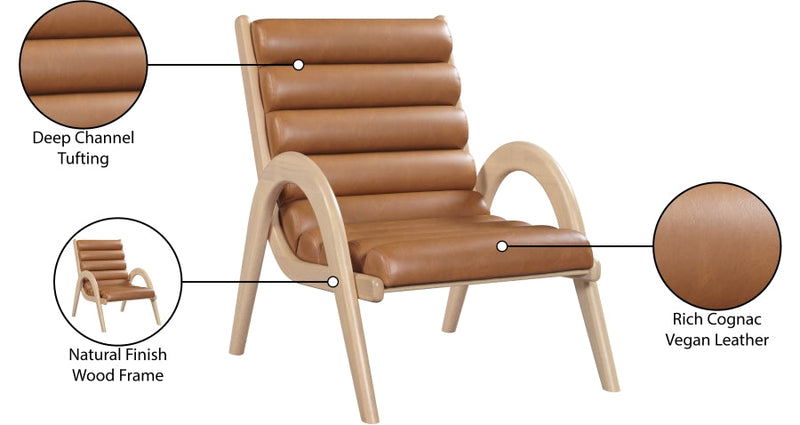 Randal Vegan Leather Upholstered Accent Chair in Cognac - 33056Cognac