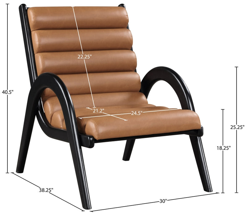 Randal Vegan Leather Upholstered Accent Chair in Cognac - 33057Cognac