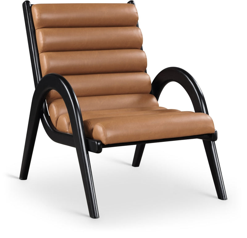 Randal Vegan Leather Upholstered Accent Chair in Cognac - 33057Cognac