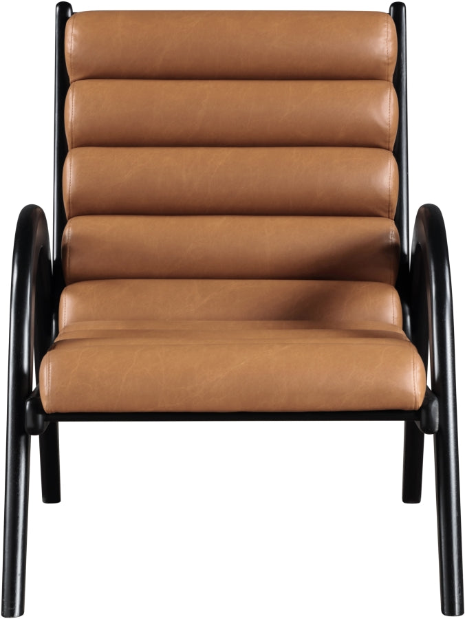 Randal Vegan Leather Upholstered Accent Chair in Cognac - 33057Cognac
