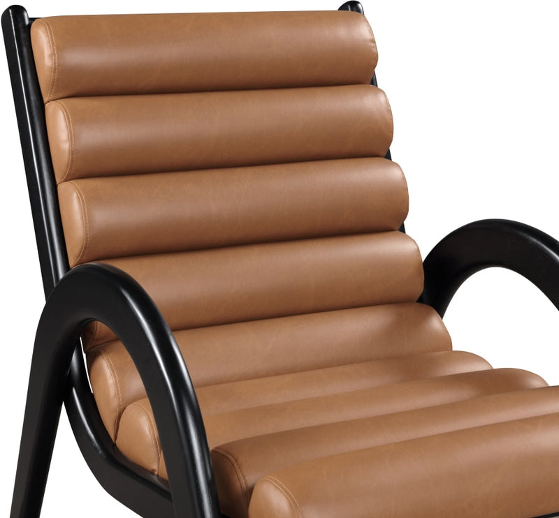 Randal Vegan Leather Upholstered Accent Chair in Cognac - 33057Cognac
