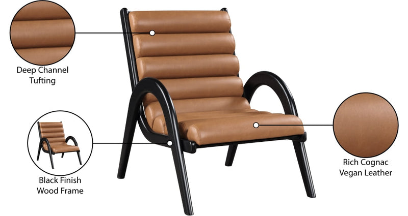 Randal Vegan Leather Upholstered Accent Chair in Cognac - 33057Cognac