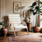Randal Vegan Leather Upholstered Accent Chair in Cream - 33056Cream