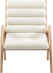 Randal Vegan Leather Upholstered Accent Chair in Cream - 33056Cream
