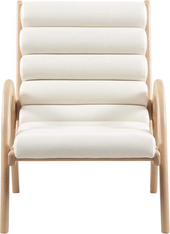 Randal Vegan Leather Upholstered Accent Chair in Cream - 33056Cream