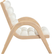 Randal Vegan Leather Upholstered Accent Chair in Cream - 33056Cream