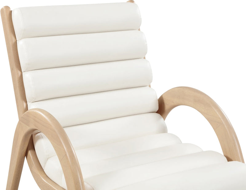 Randal Vegan Leather Upholstered Accent Chair in Cream - 33056Cream