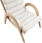 Randal Vegan Leather Upholstered Accent Chair in Cream - 33056Cream