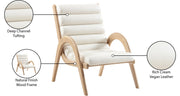 Randal Vegan Leather Upholstered Accent Chair in Cream - 33056Cream