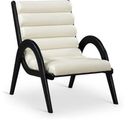 Randal Vegan Leather Upholstered Accent Chair in Cream - 33057Cream
