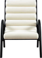 Randal Vegan Leather Upholstered Accent Chair in Cream - 33057Cream