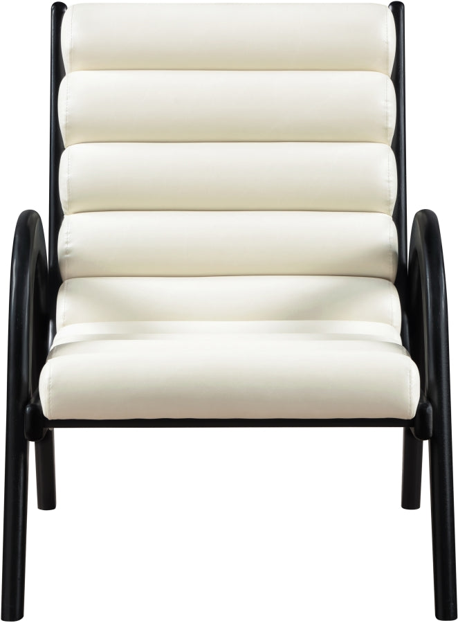 Randal Vegan Leather Upholstered Accent Chair in Cream - 33057Cream