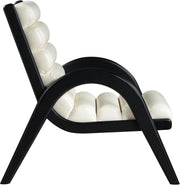 Randal Vegan Leather Upholstered Accent Chair in Cream - 33057Cream