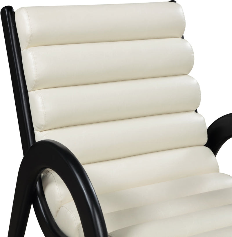 Randal Vegan Leather Upholstered Accent Chair in Cream - 33057Cream