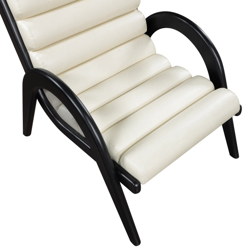 Randal Vegan Leather Upholstered Accent Chair in Cream - 33057Cream