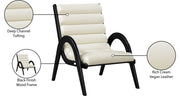Randal Vegan Leather Upholstered Accent Chair in Cream - 33057Cream