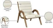 Randal Vegan Leather Upholstered Accent Chair in Cream - 33058Cream