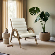 Randal Vegan Leather Upholstered Accent Chair in Cream - 33058Cream