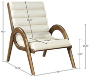 Randal Vegan Leather Upholstered Accent Chair in Cream - 33058Cream