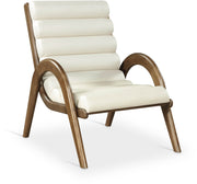 Randal Vegan Leather Upholstered Accent Chair in Cream - 33058Cream