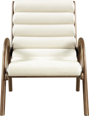 Randal Vegan Leather Upholstered Accent Chair in Cream - 33058Cream
