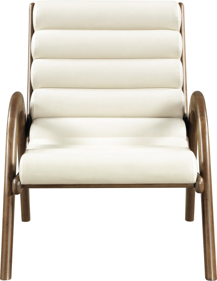 Randal Vegan Leather Upholstered Accent Chair in Cream - 33058Cream