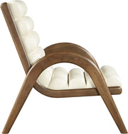 Randal Vegan Leather Upholstered Accent Chair in Cream - 33058Cream