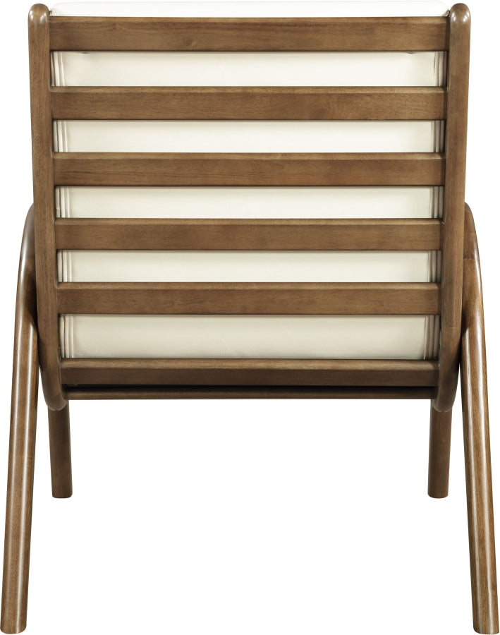 Randal Vegan Leather Upholstered Accent Chair in Cream - 33058Cream