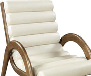 Randal Vegan Leather Upholstered Accent Chair in Cream - 33058Cream