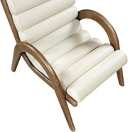 Randal Vegan Leather Upholstered Accent Chair in Cream - 33058Cream