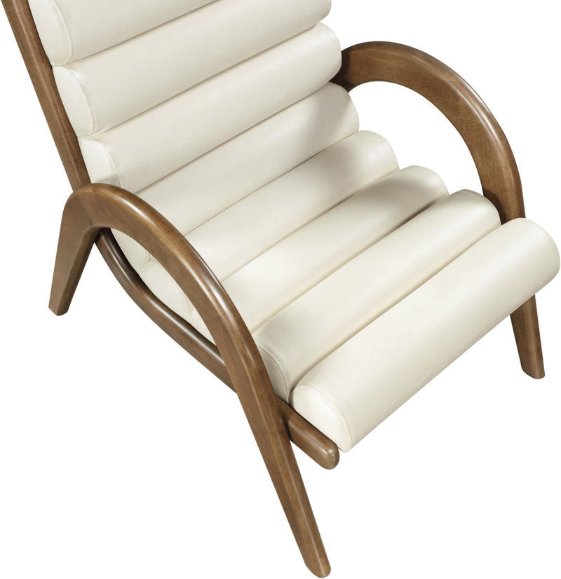 Randal Vegan Leather Upholstered Accent Chair in Cream - 33058Cream