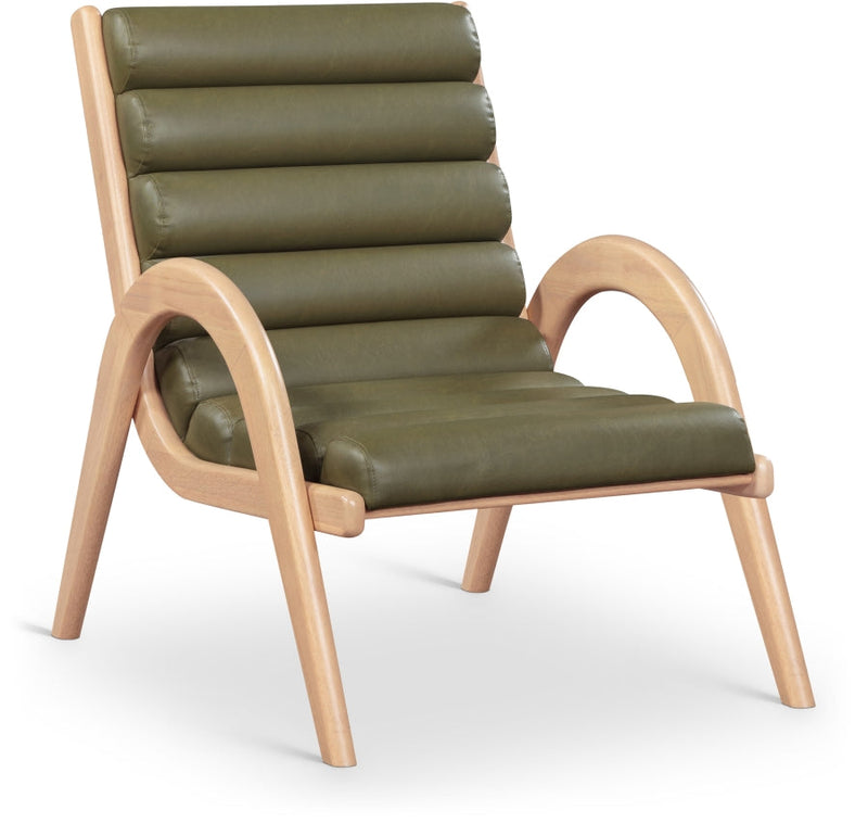 Randal Vegan Leather Upholstered Accent Chair in Olive - 33056Olive