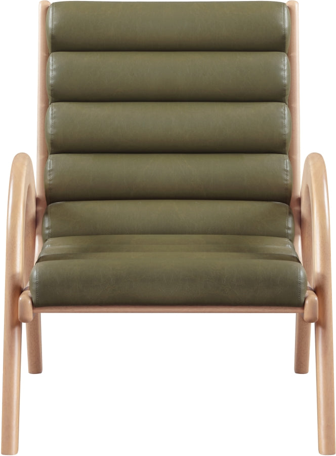 Randal Vegan Leather Upholstered Accent Chair in Olive - 33056Olive