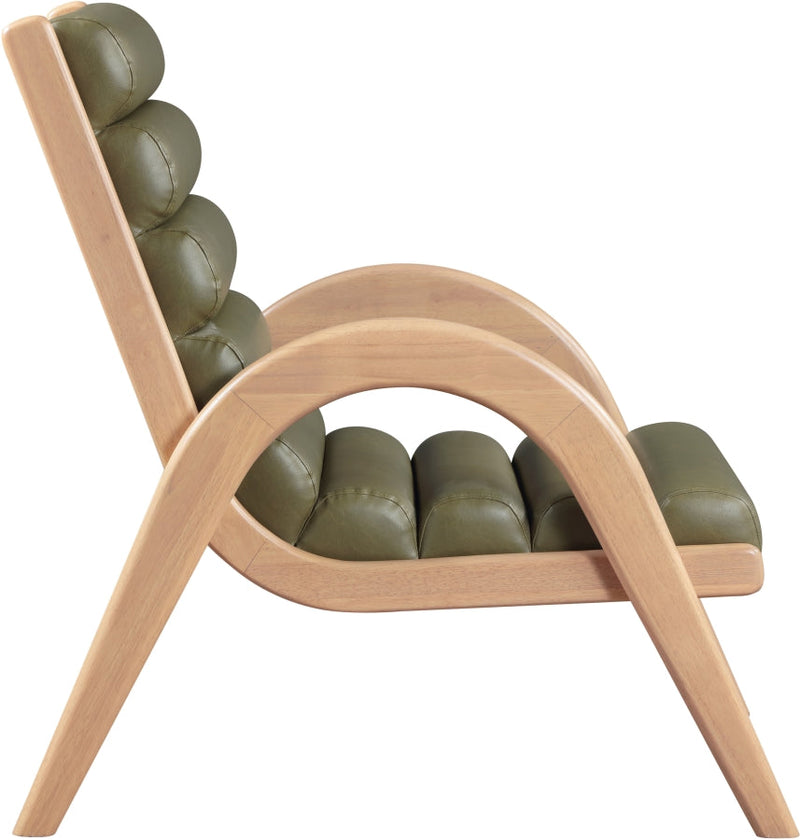 Randal Vegan Leather Upholstered Accent Chair in Olive - 33056Olive