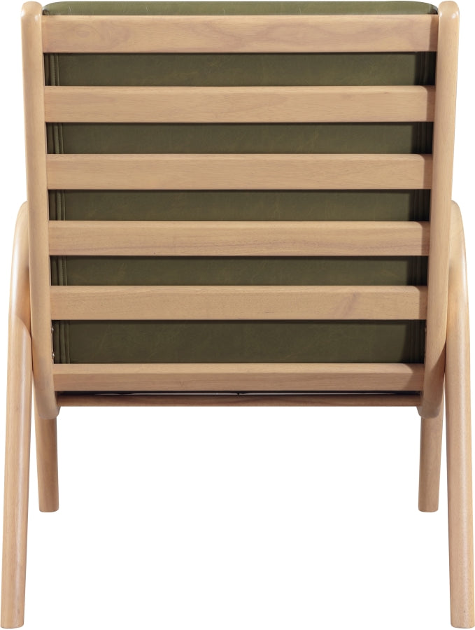 Randal Vegan Leather Upholstered Accent Chair in Olive - 33056Olive