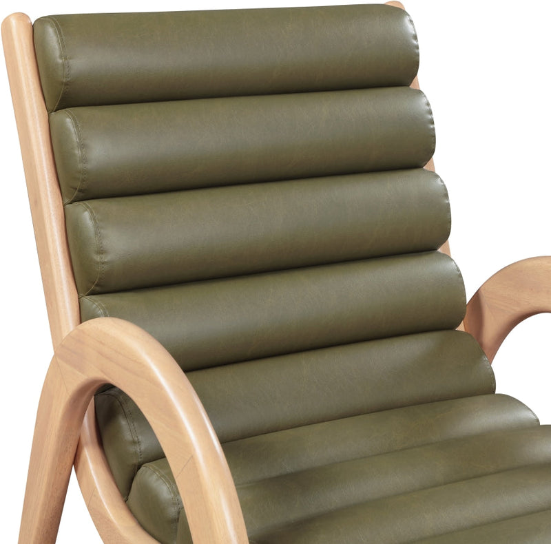 Randal Vegan Leather Upholstered Accent Chair in Olive - 33056Olive
