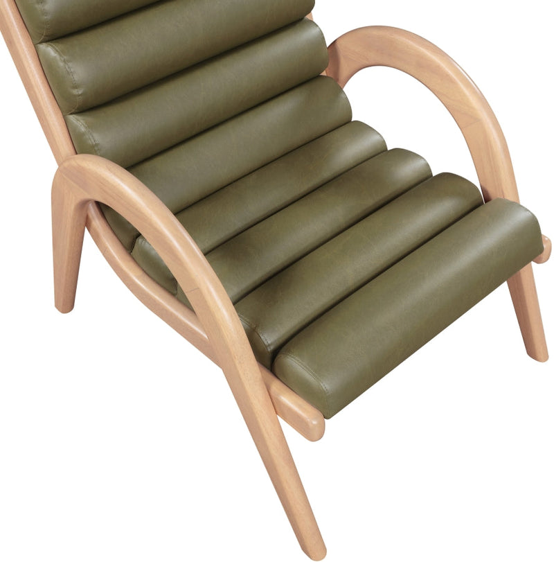 Randal Vegan Leather Upholstered Accent Chair in Olive - 33056Olive