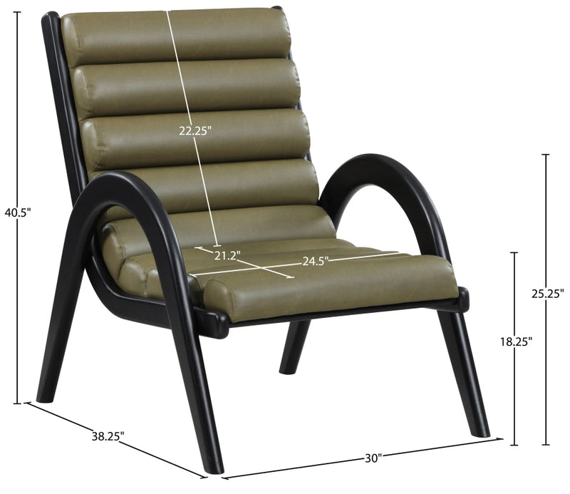 Randal Vegan Leather Upholstered Accent Chair in Olive - 33057Olive