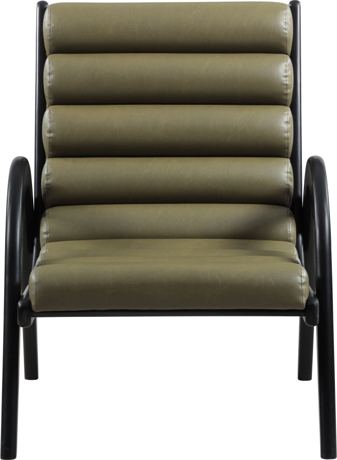 Randal Vegan Leather Upholstered Accent Chair in Olive - 33057Olive