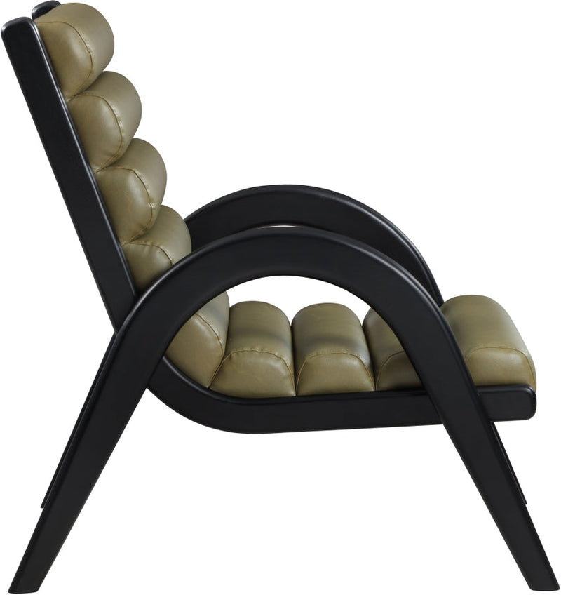 Randal Vegan Leather Upholstered Accent Chair in Olive - 33057Olive