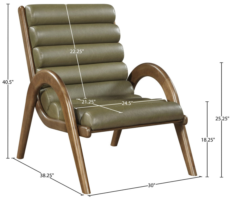 Randal Vegan Leather Upholstered Accent Chair in Olive - 33058Olive