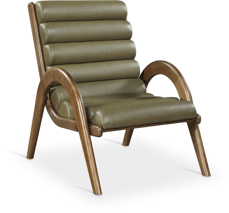 Randal Vegan Leather Upholstered Accent Chair in Olive - 33058Olive