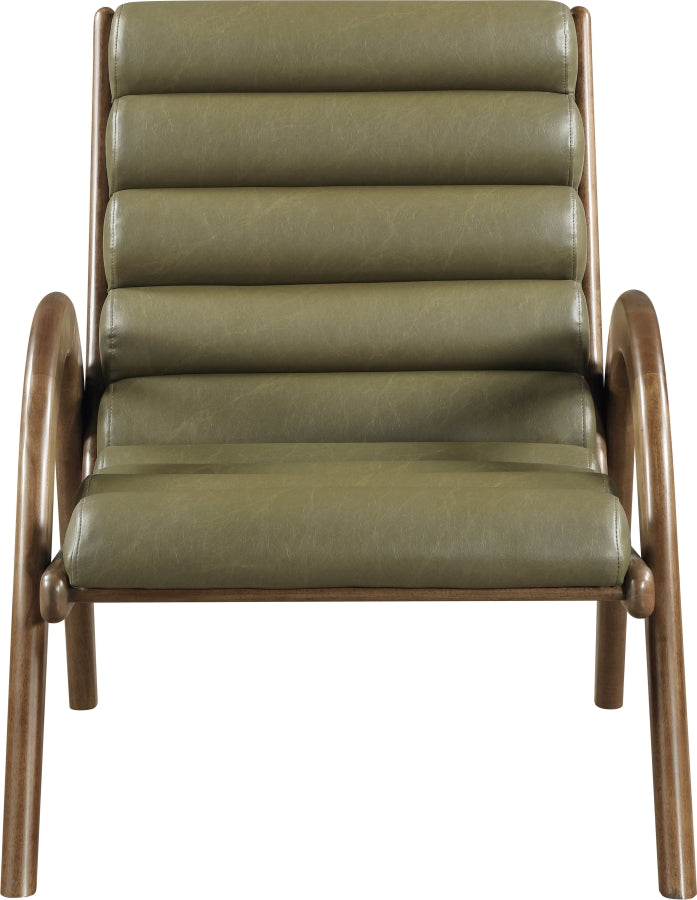 Randal Vegan Leather Upholstered Accent Chair in Olive - 33058Olive