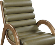 Randal Vegan Leather Upholstered Accent Chair in Olive - 33058Olive