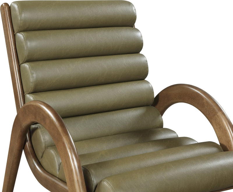 Randal Vegan Leather Upholstered Accent Chair in Olive - 33058Olive