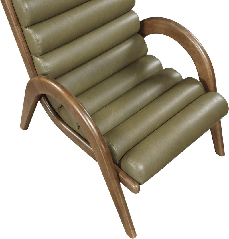 Randal Vegan Leather Upholstered Accent Chair in Olive - 33058Olive