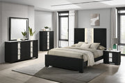 Rangley Black King LED Panel Bed - Gate FurnitureKing Bed
